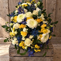 Yellow, Blue and white Spray 