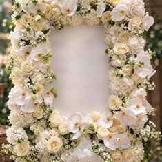 Large floral Photo frame on easel 